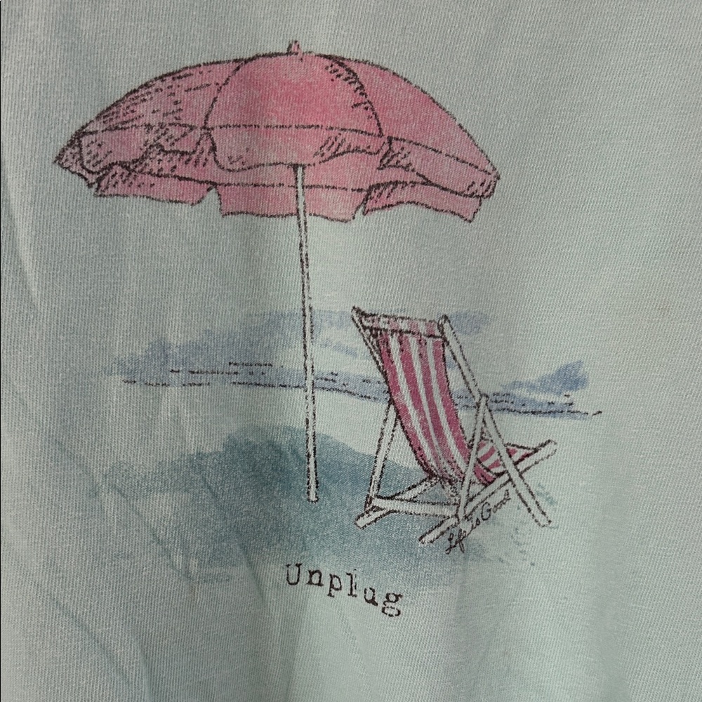 Life Is Good Crusher Tee Pink Beach Umbrella Graphic Tee